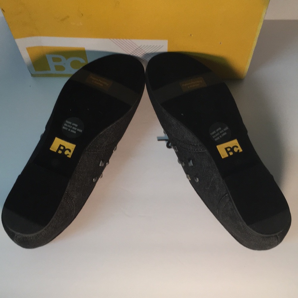 BC - Black denim studded lace-up shoes NWT size 8 - Picture 4 of 7